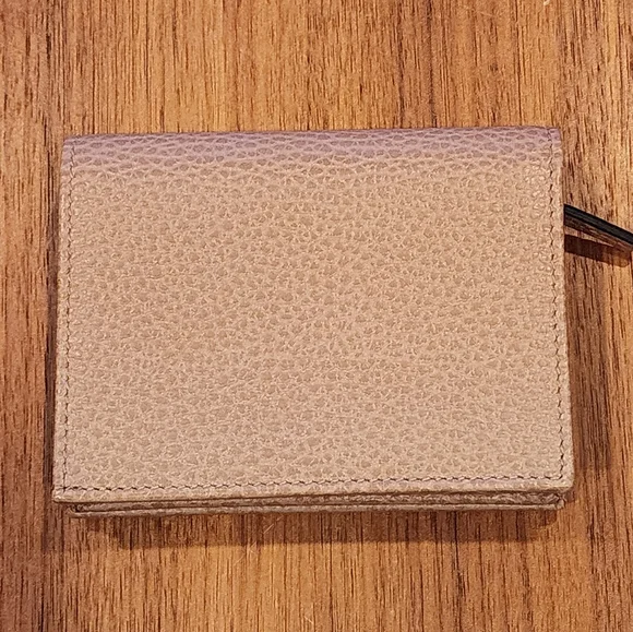 $540 Brand New Gucci Marmont GG Card Case Women's Leather Wallet Beige/Pink - Picture 3 of 8